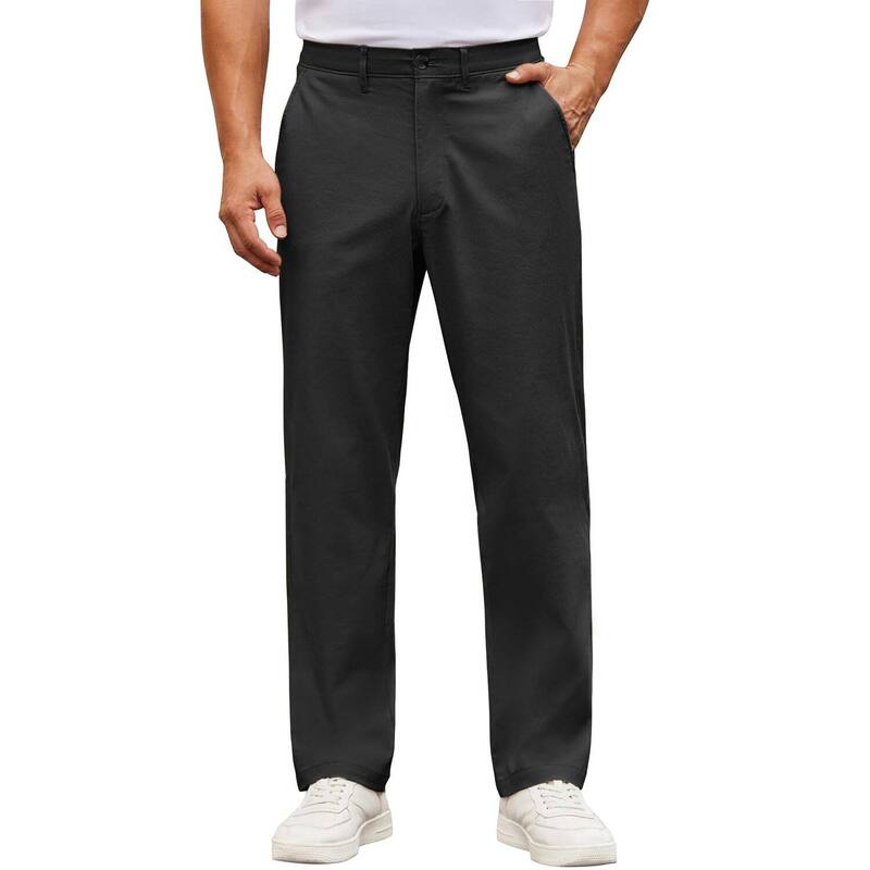 クーファンディ レディース ボトムス カジュアルパンツ スリムフィット COOFANDY Mens Dresslackslim Fit Suit Pant Classic Fit Flat Front Khaki Stretchino Pants Black ブラック|ReVida 店