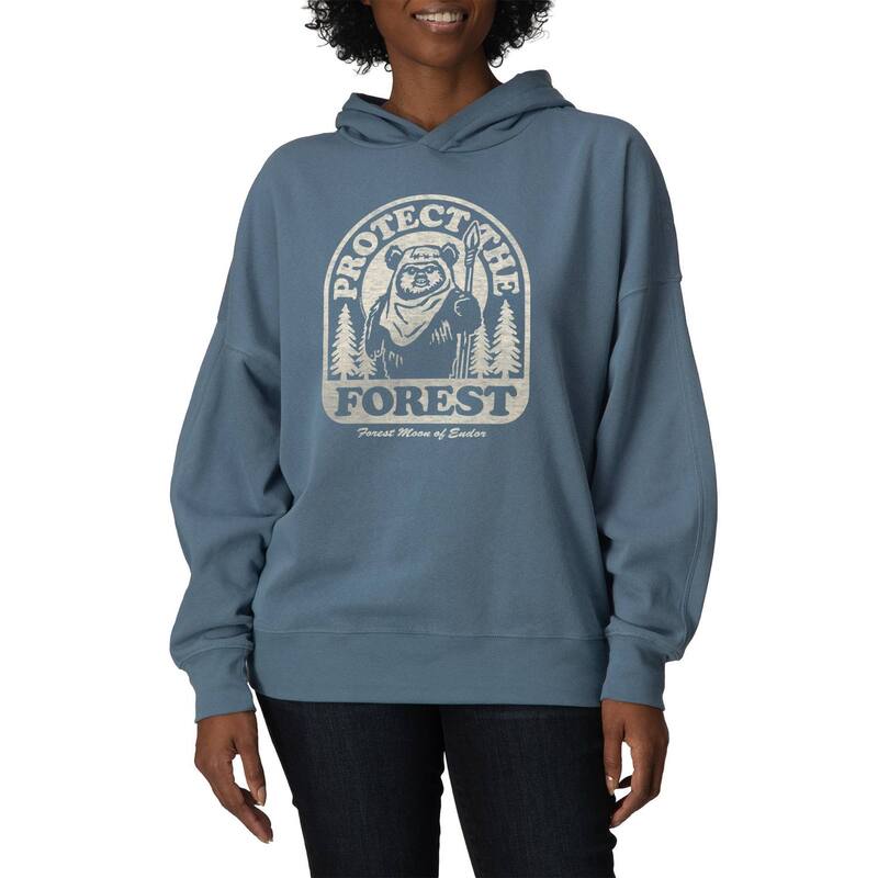 スター ウォーズ レディース トップス Tシャツ スウェット フリース パーカー Women'star Wars Ewok Protecthe Forest Oversized Fleece Hoodie Sweatshirt Flint Blue ブルー|ReVida 店