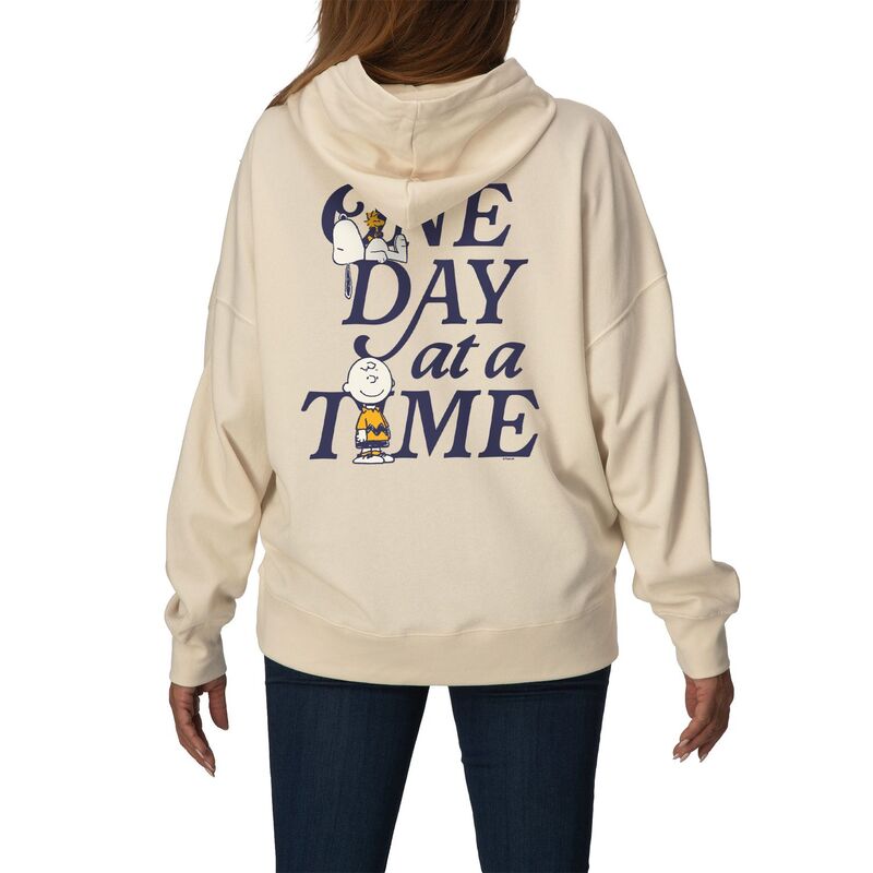 アニメキャラクター レディース トップス Tシャツ スウェット フリース パーカー Licensed Character Women's Peanuts One Day At A Time Oversized Fleece Hoodie Sweatshirt Cream クリーム|ReVida 店