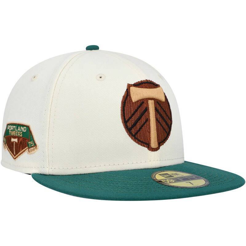 ニュー内鰓 レディース 佩び物 かぶり笠 Men\u0027s New Era Cream Portland Timbers Woodgrain 59FIFTY Fitted Hatmbeige ベージュ