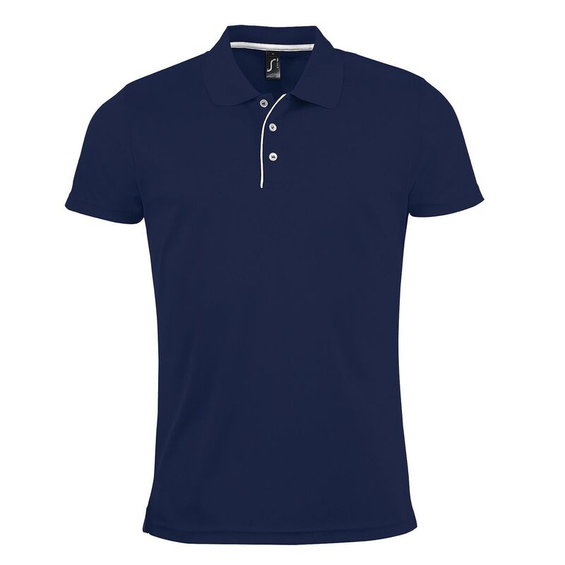 ソルズ レディース トップス Tシャツ ポロシャツ SOLS Mens Performer Short Sleeve Pique Polo Shirt French Navy ネイビー|ReVida 店