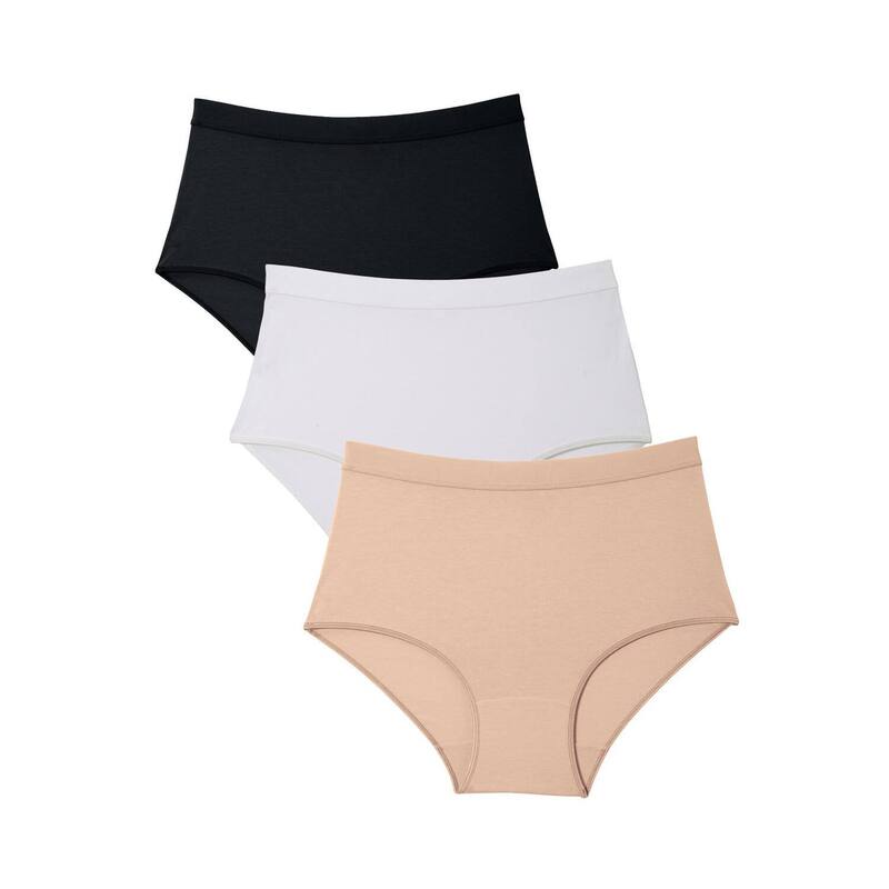 キャサリンズ レディース アンダーお召しもの ズボン下 足し加える大きさ 綿織物 Catherines Plusize Cotton/Spandex Panty 3-Pack Basic Pack