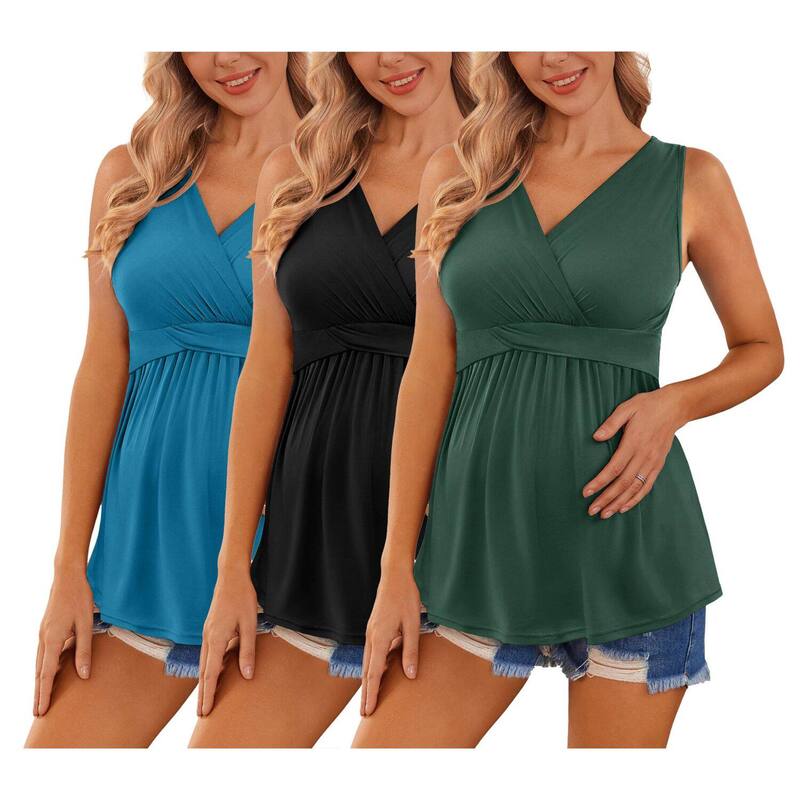 エコアー レディース トップス プルオーバー マタニティ Ekouaer Women\u0027s Maternity Nursing Top for Pregnancy and Postpartum Green Black Blue 黒いこと
