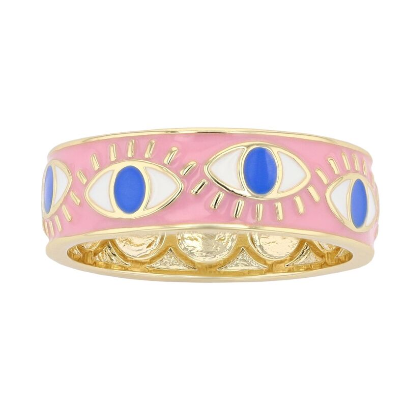 アンブランデッド レディース アクセサリー リング Unbranded Gold Tone Pink Enamel Evil Eye Band Ringold Tone ゴールド