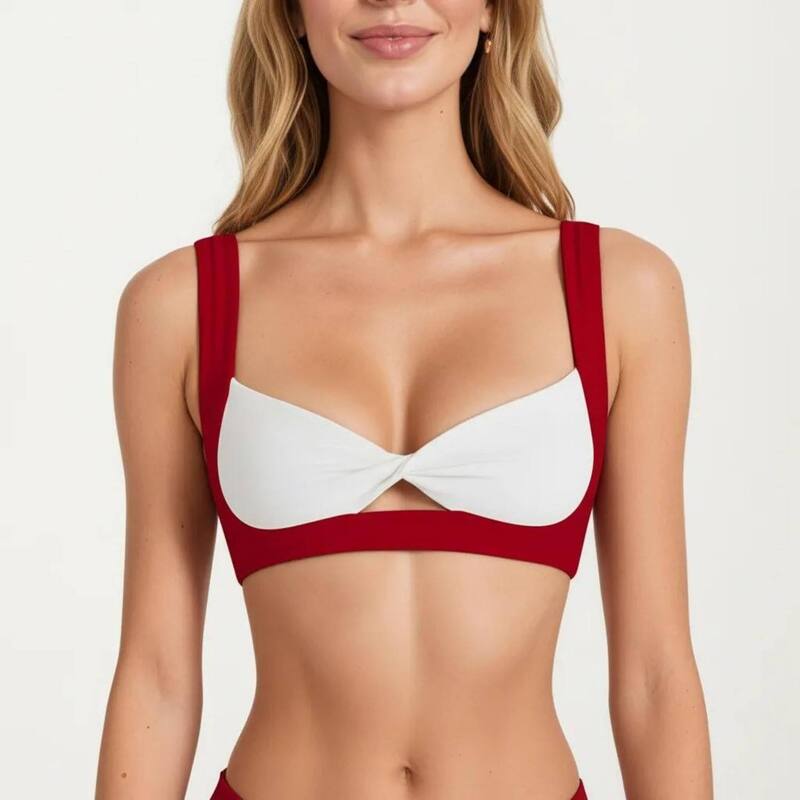アンナカシ レディース アンダーウェア ブラジャー Anna-Kaci Women's Twist Front Sports Bra with Wide Straps Light Support Workout Bra for Yoga Fitness Training Burgundy バーガンディ｜ReVida 店
