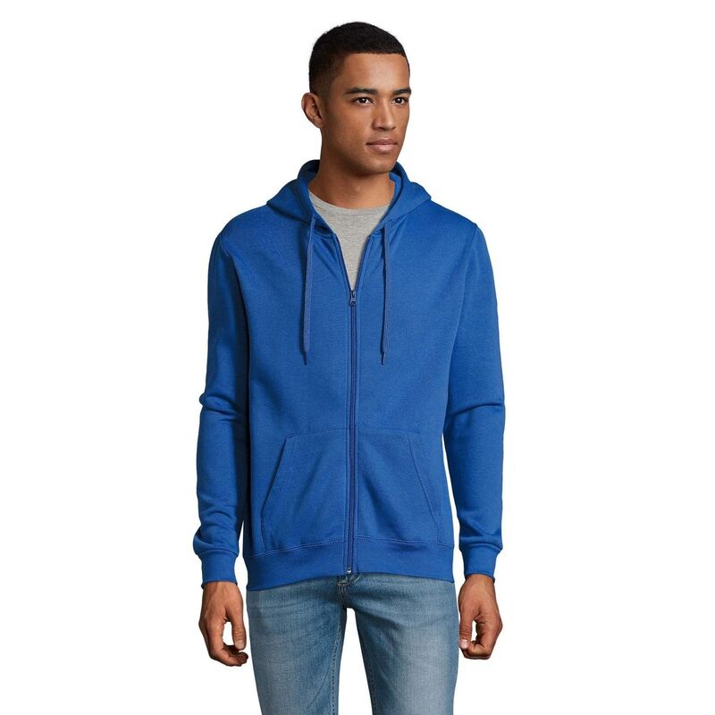 ソルズ レディース アウター ニット・セーター パーカー SOLS Menstone Zip Uplain Hoodie Royal Blue ブルー｜ReVida 店
