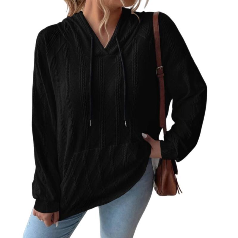 救い主流行り物 レディース トップス プルオーバー 汗水 パーカー Yesfashion Women\u0027s Hoodie Loose Long Sleeve Oversized Sweatshirt with Pocket Casual Black 黒いこと