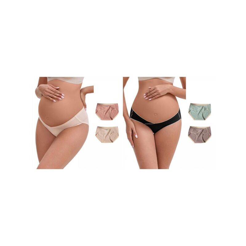 インスパイア 今めかしい レディース アンダーお召しもの ズボン下 マタニティ INSPIRE CHIC 6 Packs Women\u0027s Mid-Waisted Tummy Support Maternity Briefs Hi-Cut Seamless Underwears Green Purplebeige Asst 緑であること