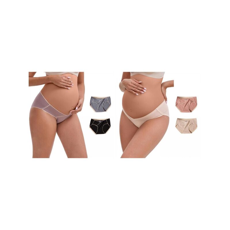 インスパイア 今めかしい レディース アンダーお召しもの ズボン下 マタニティ INSPIRE CHIC 6 Packs Women\u0027s Mid-Waisted Tummy Support Maternity Briefs Hi-Cut Seamless Underwears Pink Black Purple Asst 黒いこと