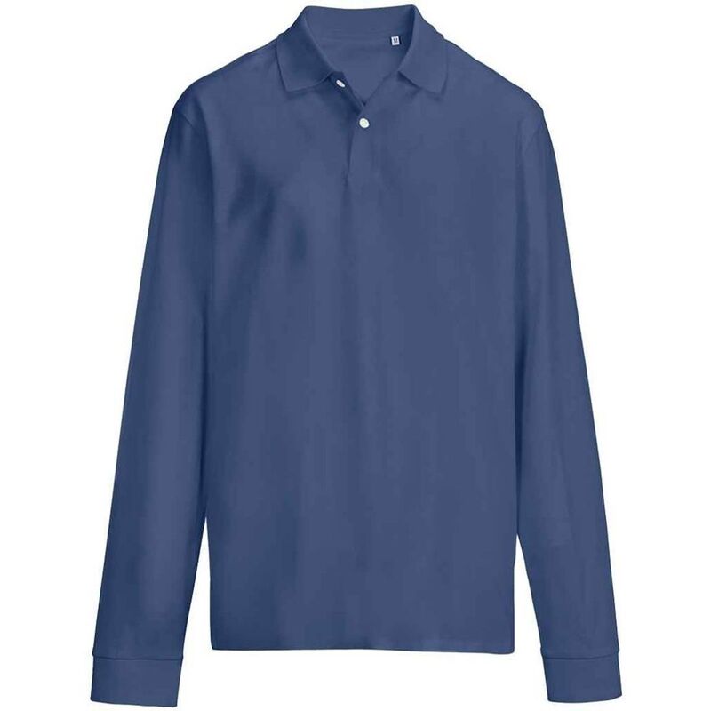 ソルズ レディース トップス Tシャツ ポロシャツ 長袖 SOLS Unisex Adult Pique Long-Sleeved Polo Shirt Denim デニム|ReVida 店