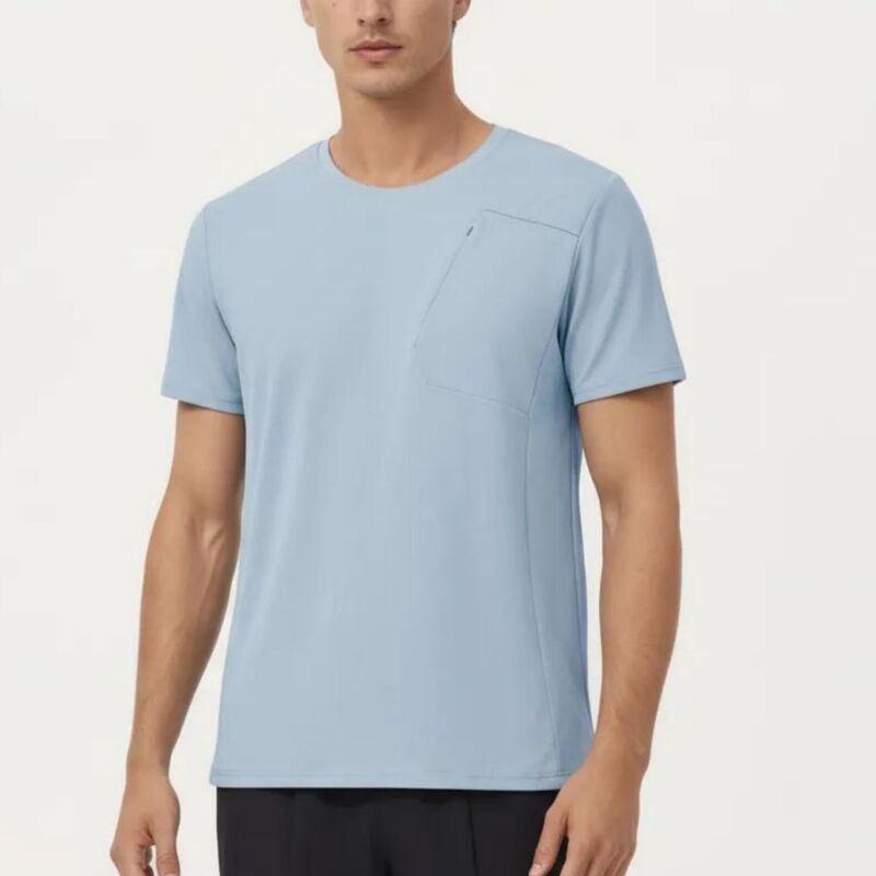 アンナカシ レディース トップス プルオーバー Anna-Kaci Men\u0027short Sleeve Performance T-Shirt with Chest Pocket and Lightweight Stretch Fabric Light Blue 青色