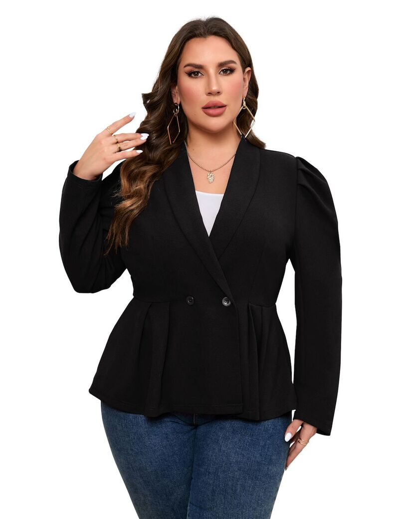 マキシスマーチ レディース アウター 上衣・上衣 足し加える大きさ スポーツジャケット Maxxis Merch Womens Plusize Blazers Business Casual Blazer Long Sleeve Shawlapel Blazer Suit Jacket Black 黒いこと