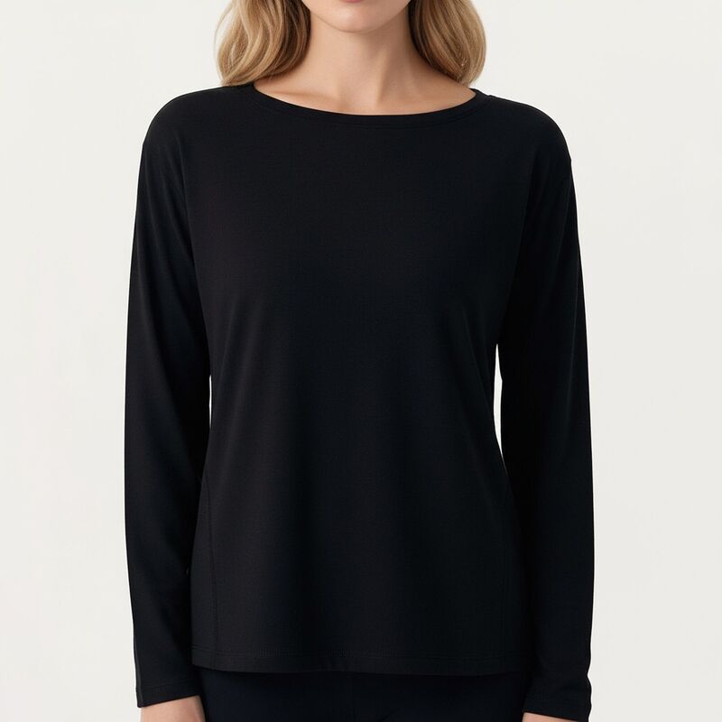 アンナカシ レディース トップス プルオーバー 伸び伸びする填まる Anna-Kaci Women\u0027s Long Sleeve Pullover Top with Relaxed Fit and Boat Neckline Black 黒いこと