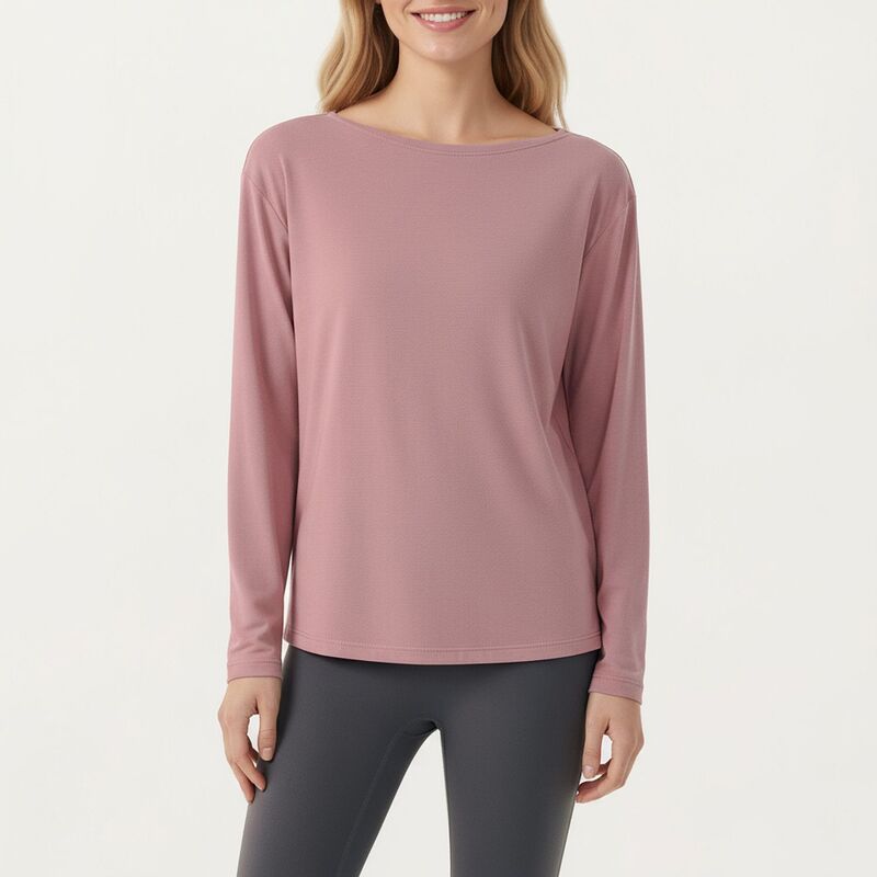 アンナカシ レディース トップス プルオーバー 伸び伸びする填まる Anna-Kaci Women\u0027s Long Sleeve Pullover Top with Relaxed Fit and Boat Neckline Mauve Pink サクラ色
