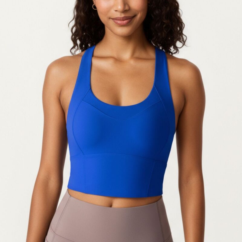 アンナカシ レディース トップス プルオーバー Anna-Kaci Womens\u0027s Cross Back Sports Tank Top with Scoop Neckline and Wide Supportive Band Blue 青色