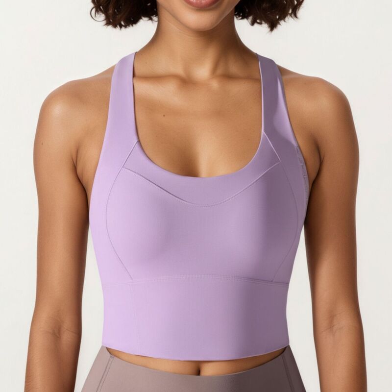 アンナカシ レディース トップス プルオーバー Anna-Kaci Womens\u0027s Cross Back Sports Tank Top with Scoop Neckline and Wide Supportive Band Purple パープル