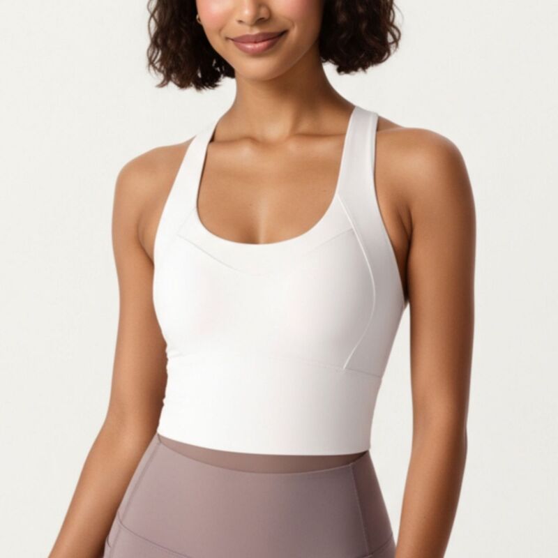 アンナカシ レディース トップス プルオーバー Anna-Kaci Womens\u0027s Cross Back Sports Tank Top with Scoop Neckline and Wide Supportive Band White 白いこと