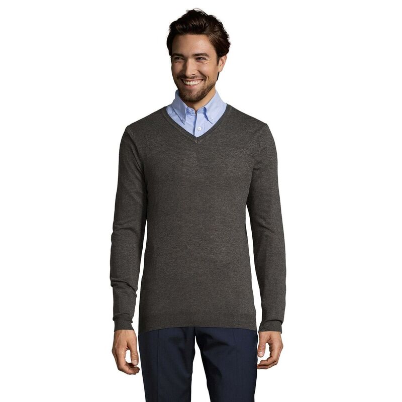 ソルズ レディース アウター ニット・セーター Vネック SOLS Mens Glory V Neck Sweater Charcoal Marl チャコール|ReVida 店