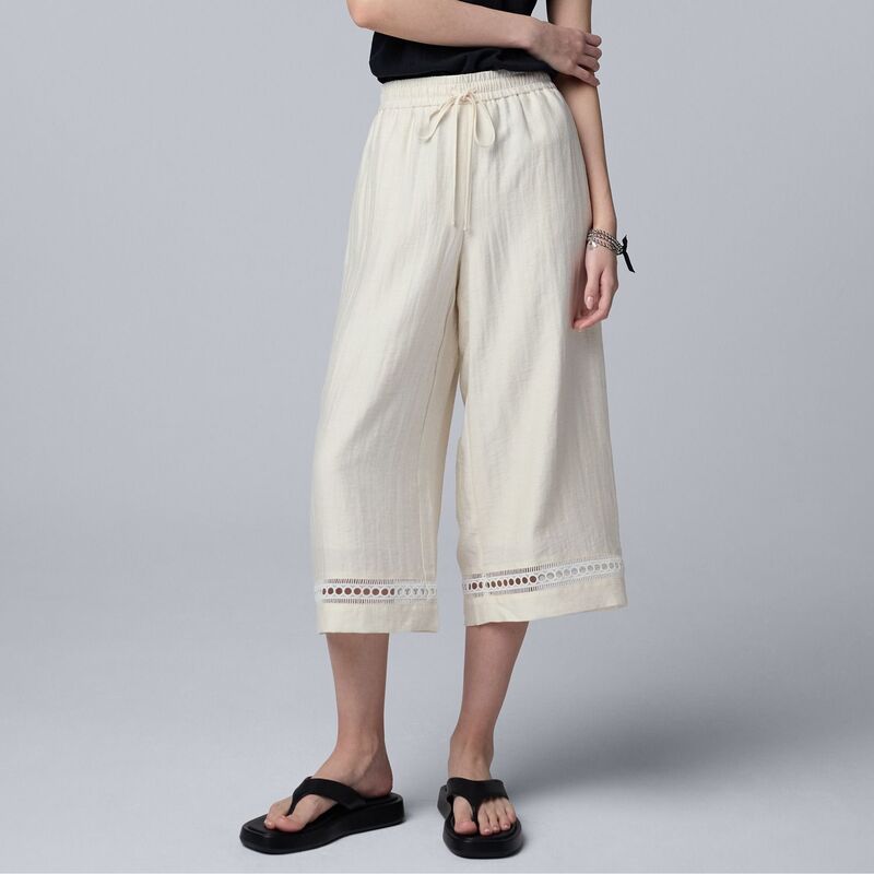 ヴェラウォン レディース ボトムス カジュアルパンツ Women'simply Vera Wang Drapey Culotte Pants Whisper White ホワイト|ReVida 店
