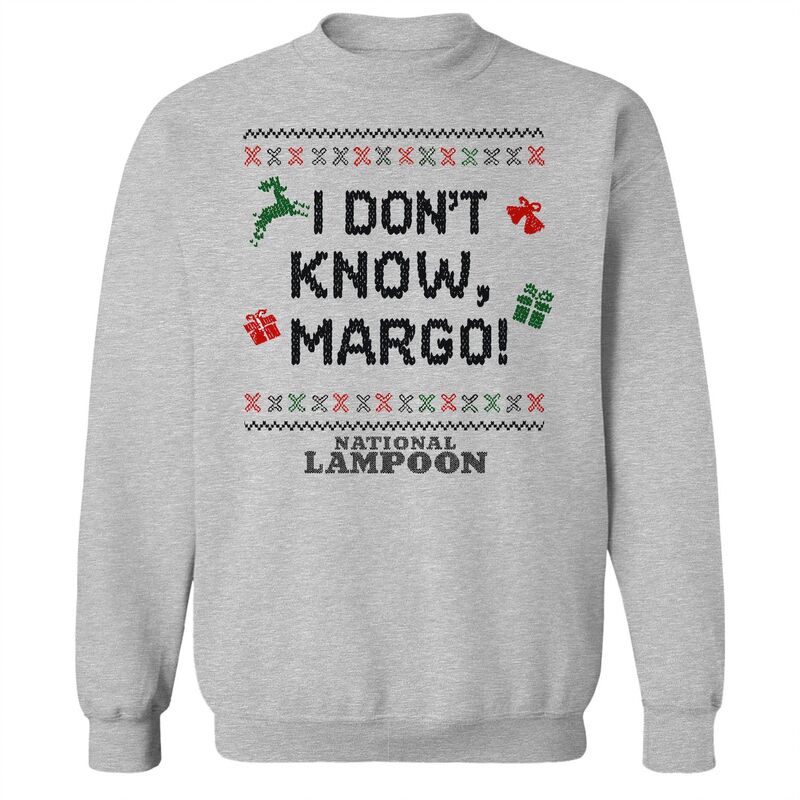アニメ文字記号 レディース トップス プルオーバー 汗水 グラフィック Licensed Character Men\u0027s Nationalampoon\u0027s Christmas Vacation I Don\u0027t Know Margo Christmas Icons Graphic Sweatshirt Sport Gray 薄墨色