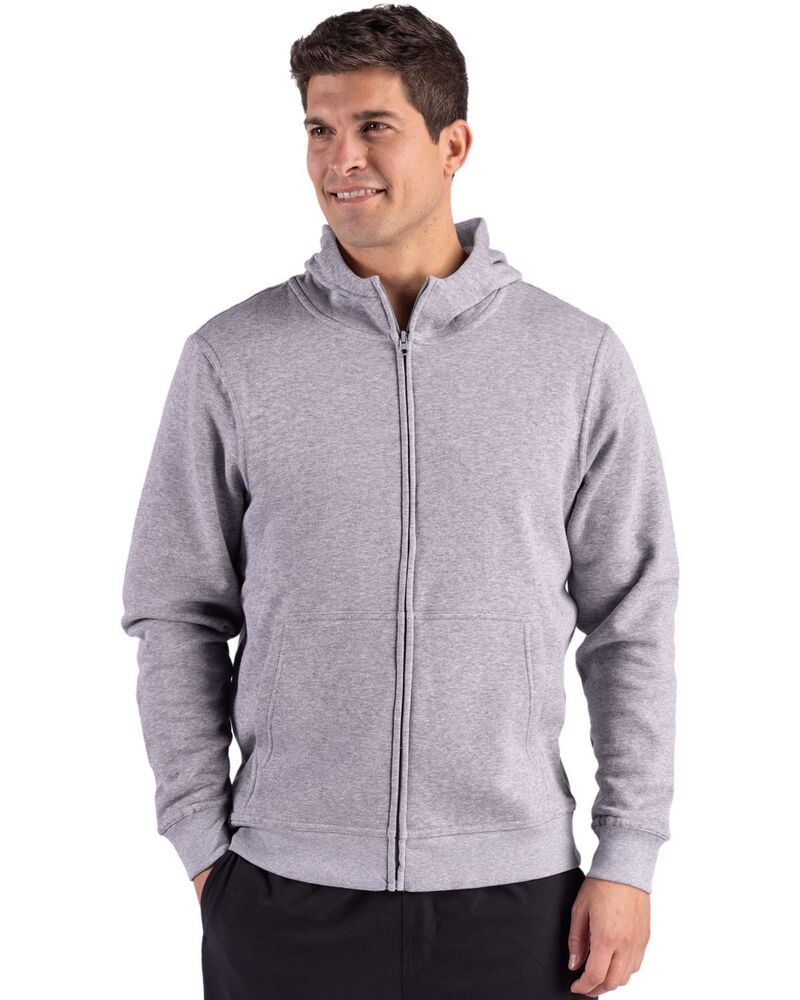 細流 レディース トップス プルオーバー 汗水 Clique Drive Recycled Unisex Full Zip Hooded Sweatshirt Grey Melange 薄墨色