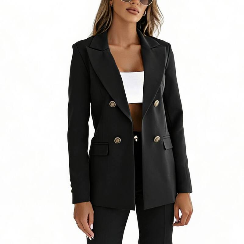 せつ然たる御花 レディース アウター 上衣・上衣 スポーツジャケット ClearFlower Women\u0027s Breasted Blazer Casual Elegant Suit Jacket Black 黒いこと