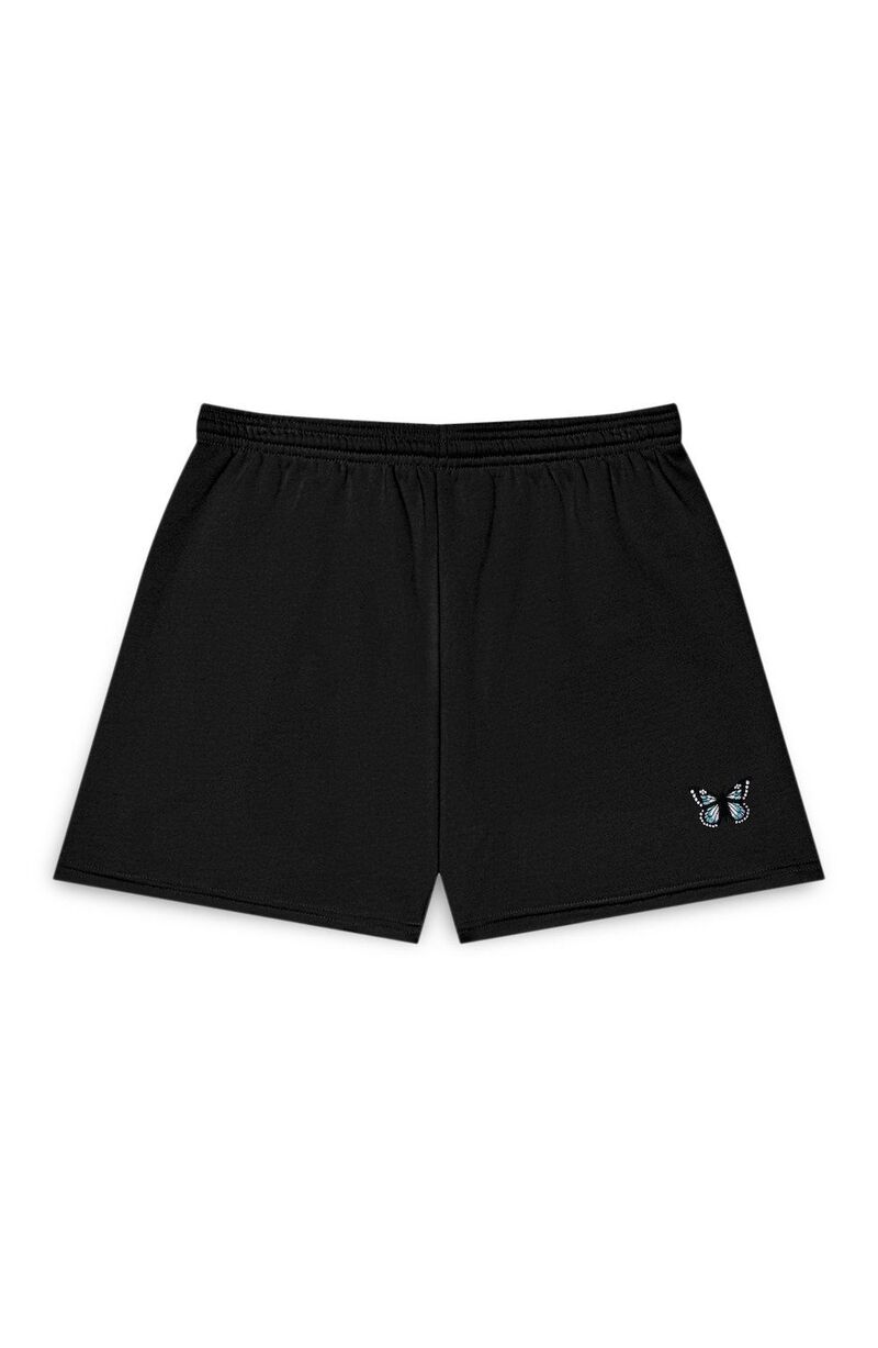 ダリックス レディース ボトムス 二分の一ズボン下・さる股引き Dalix Womens Butterfly Jogger Sweatshort Black 黒いこと