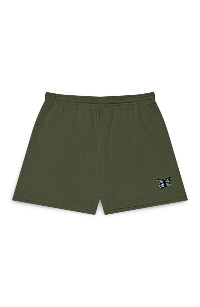 ダリックス レディース ボトムス 二分の一ズボン下・さる股引き Dalix Womens Butterfly Jogger Sweatshort Olive オリーブ