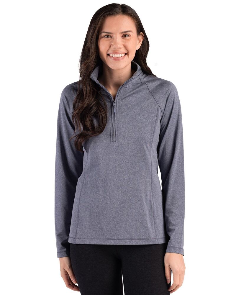 細流 レディース トップス プルオーバー ハーフジップ 汗水 Clique Dash Recycled Womens Quarter Zip Sweatshirt Navy Heather ギョリュウモドキ