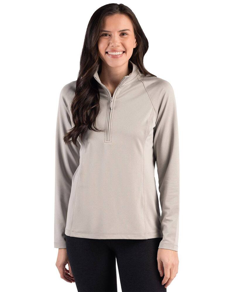細流 レディース トップス プルオーバー ハーフジップ 汗水 Clique Dash Recycled Womens Quarter Zip Sweatshirt Silver Grey Heather 薄墨色