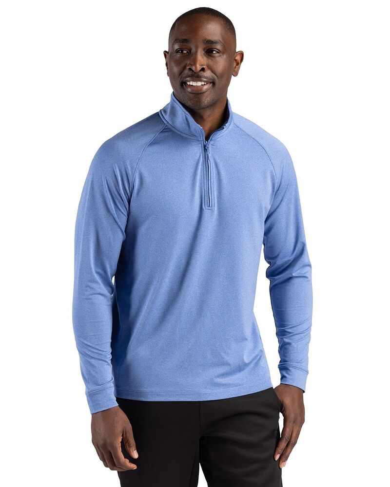 細流 レディース トップス プルオーバー ハーフジップ 汗水 Clique Dash Recycled Mens Quarter Zip Sweatshirt Royal Blue Heather ギョリュウモドキ