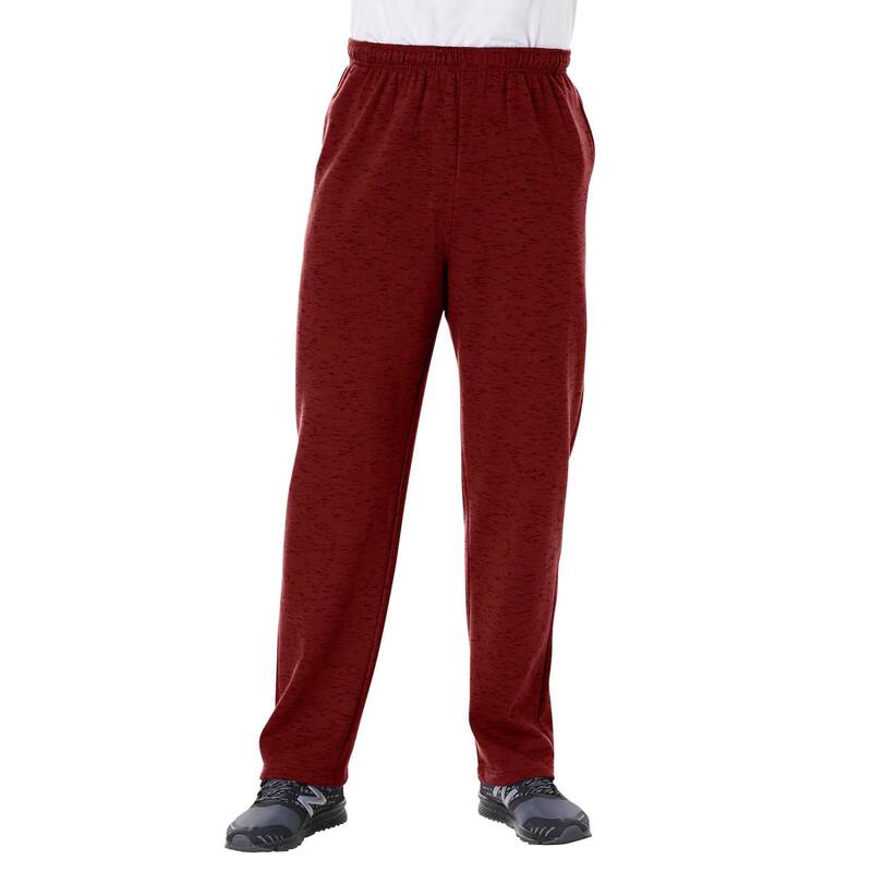 キングサイズ レディース ボトムス カジュアルパンツ スウェットパンツ トール フリース KingSize Men's Big & Tall Fleece Open-Bottom Sweatpants Burgundy Marl マール|ReVida 店