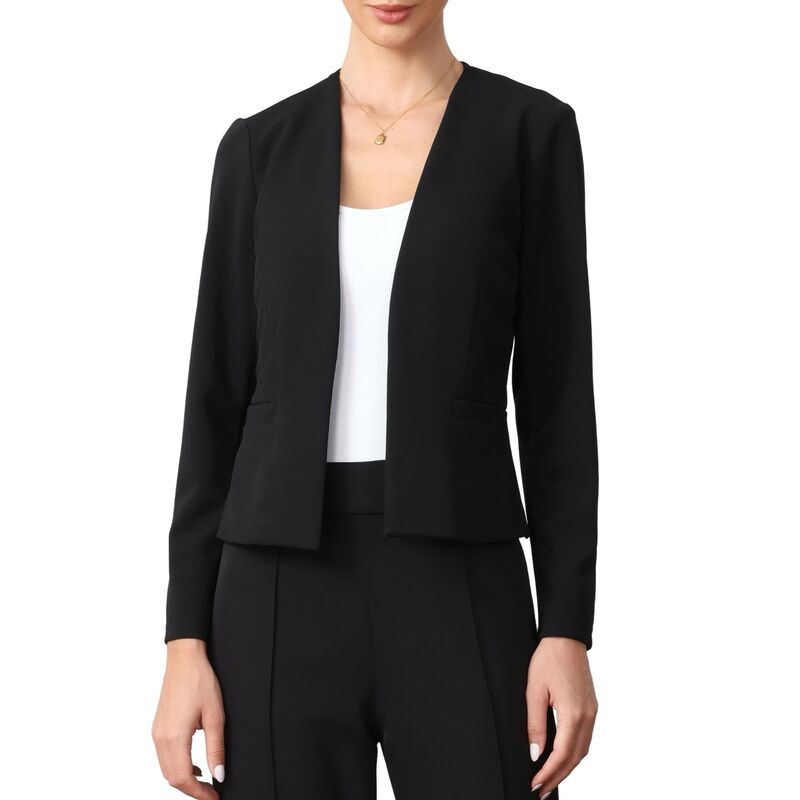 インスパイア 格好のいい レディース アウター 上衣・上衣 スポーツジャケット INSPIRE CHIC Blazer for Women\u0027s Work Office Casualong Sleeve Open Front Collarlessuit Jackets with Pockets Black 黒いこと