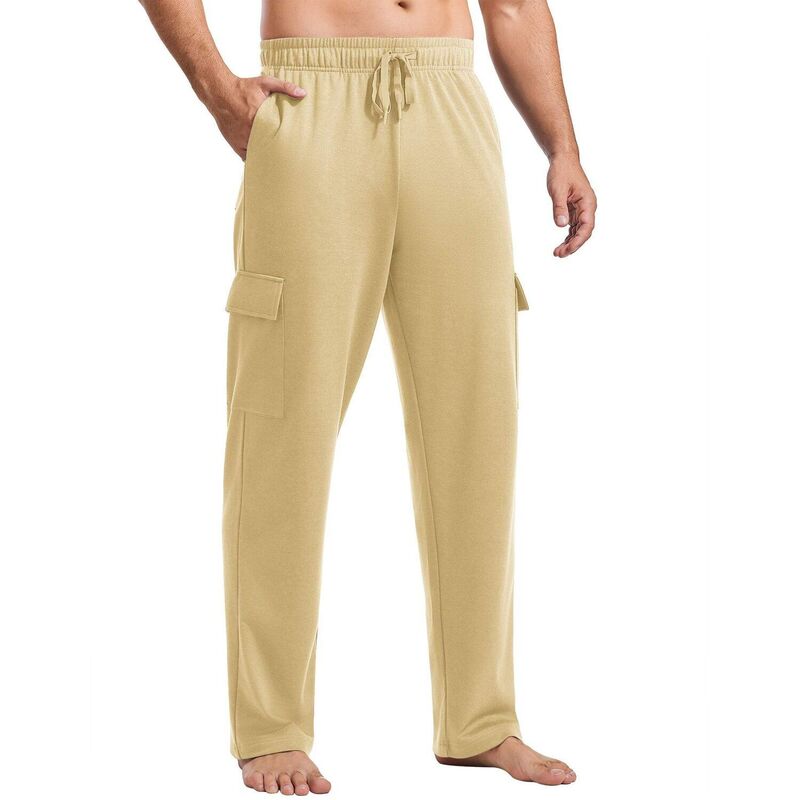 ピンスパーク レディース ボトムス カジュアルパンツ スウェットパンツ コットン ジョガーパンツ Pinspark Men's Cotton Cargo Sweatpants Open Bottom Baggy Lightweight Joggers with Pockets Khaki カーキ｜ReVida 店