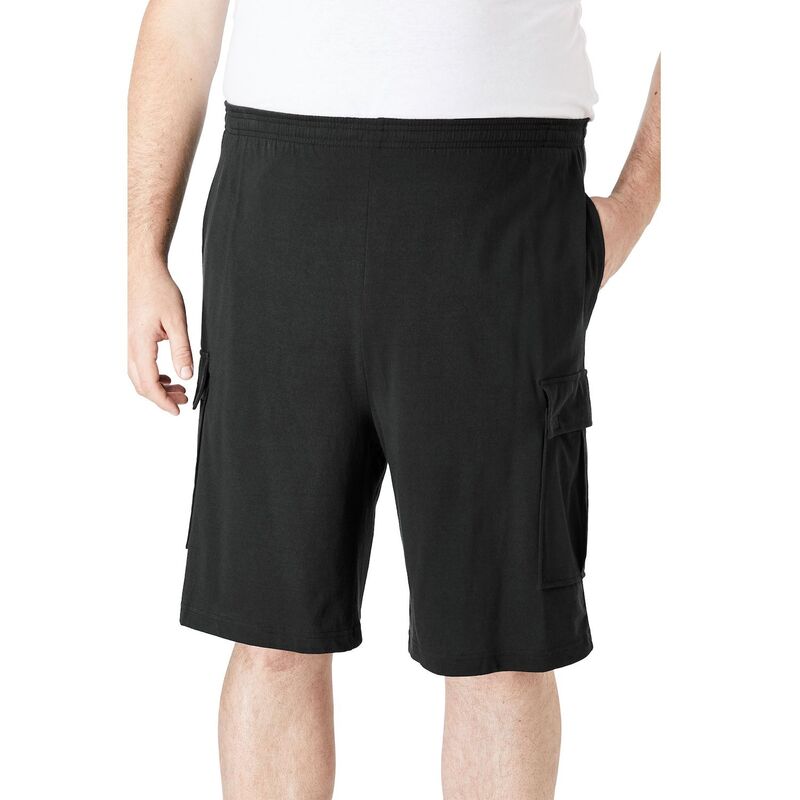 キングサイズ レディース ボトムス ハーフパンツ・ショーツ トール ショートパンツ ジャージー KingSize Men's Big & Tallightweight Jersey Cargo Shorts Black ブラック｜ReVida 店