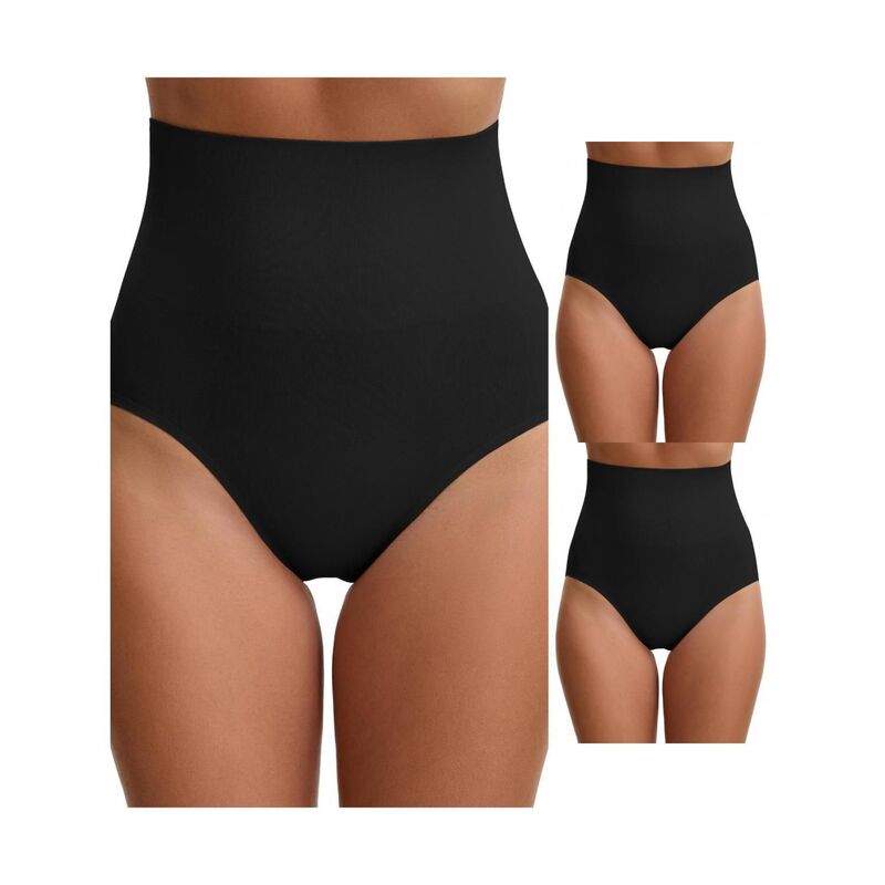 インスパイア 今めかしい レディース アンダーお召しもの ズボン下 INSPIRE CHIC 3 Packs Women\u0027s High Waisted Briefshapewear Tummy Control Shaping Underwears Black 黒いこと