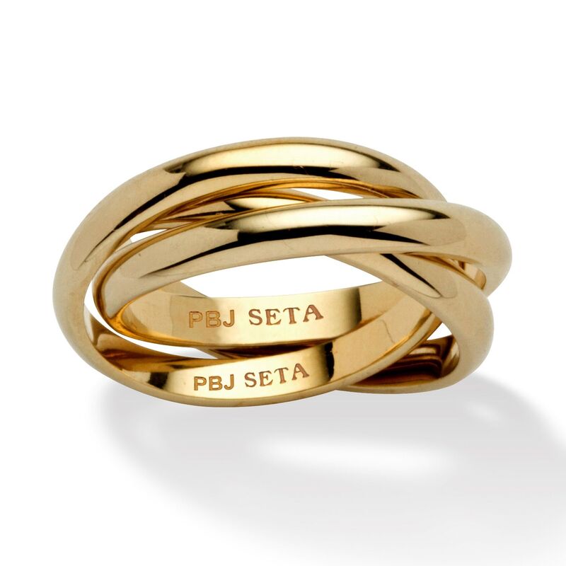 パームビーチジュエリー レディース アクセサリー リング PalmBeach Jewelryellow Gold-Plated Rolling Triple Band Crossovering Yellow イエロー｜ReVida 店