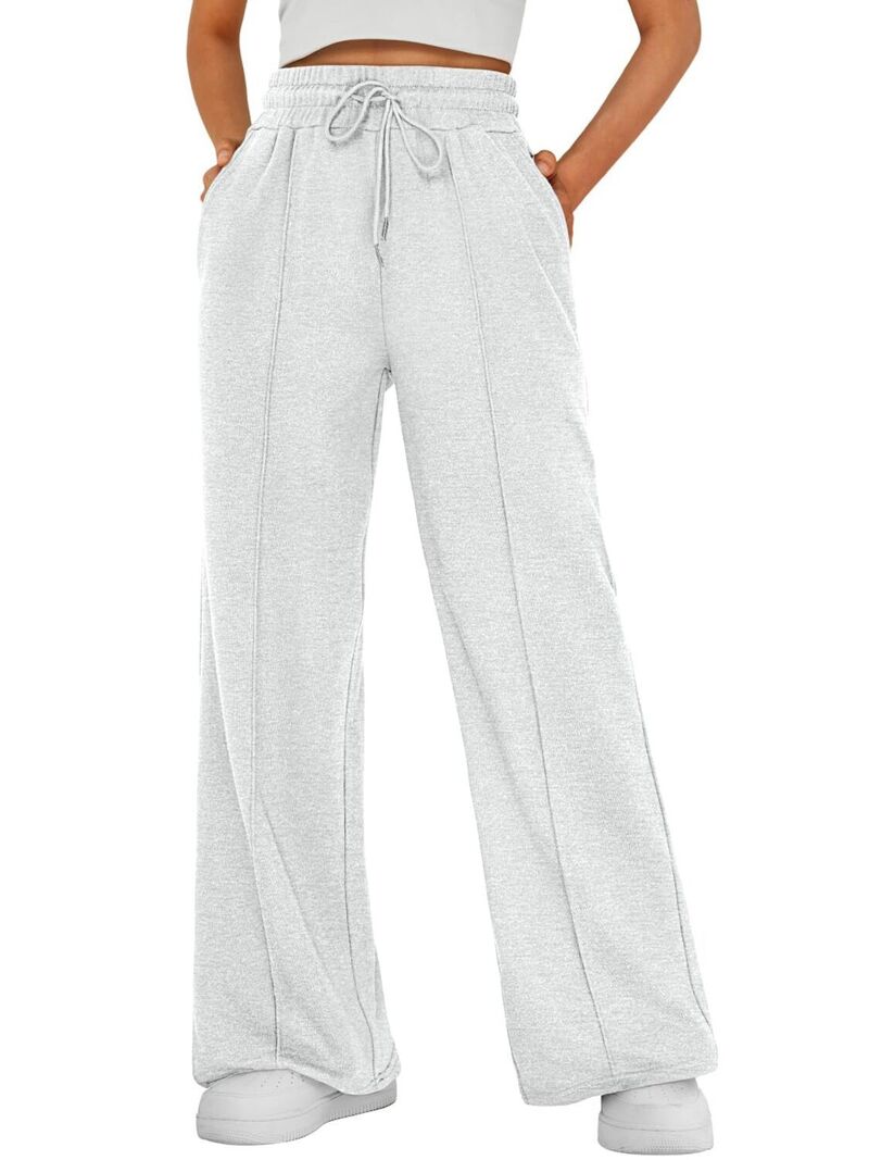 クリアラブ レディース ボトムス カジュアルパンツ ワイドレッグ スウェットパンツ ジョガーパンツ Clearlove Women's Wide Leg Sweatpants Baggy Lounge Travel Pants Fashion Joggers Light Grey グレー|ReVida 店