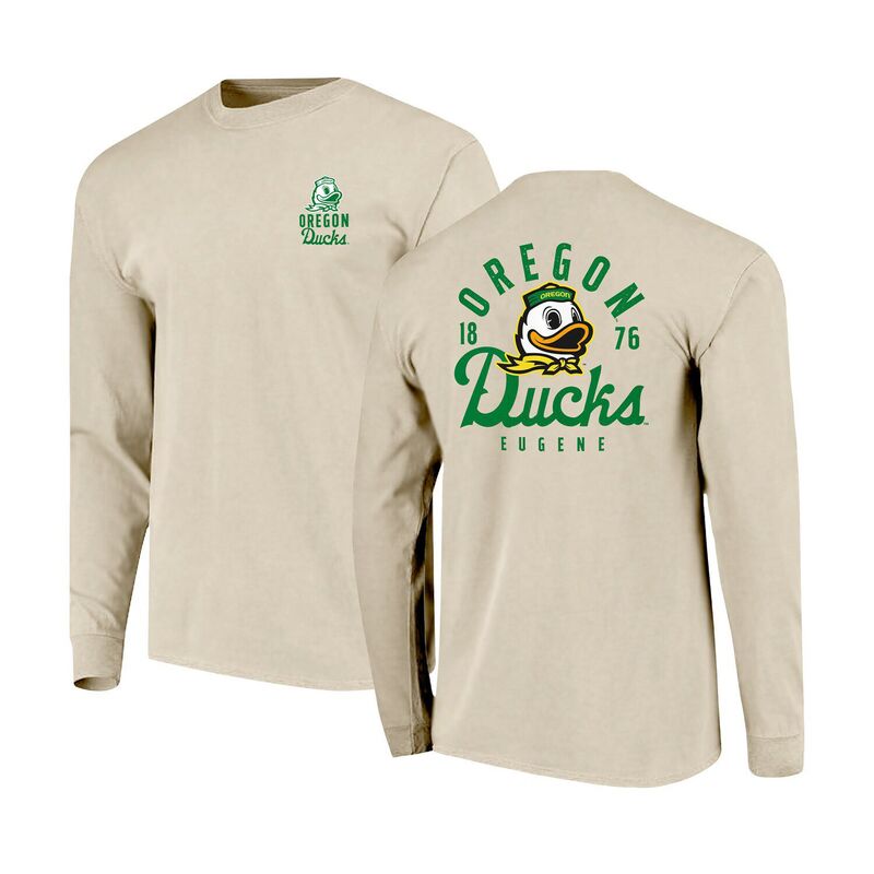 イメージワン レディース トップス Tシャツ オーバーレイ Image One Men's Natural Oregon Ducks Comfort Colors Mascot Overlay Long Sleeve T-Shirt Uoo Beige ベージュ｜ReVida 店