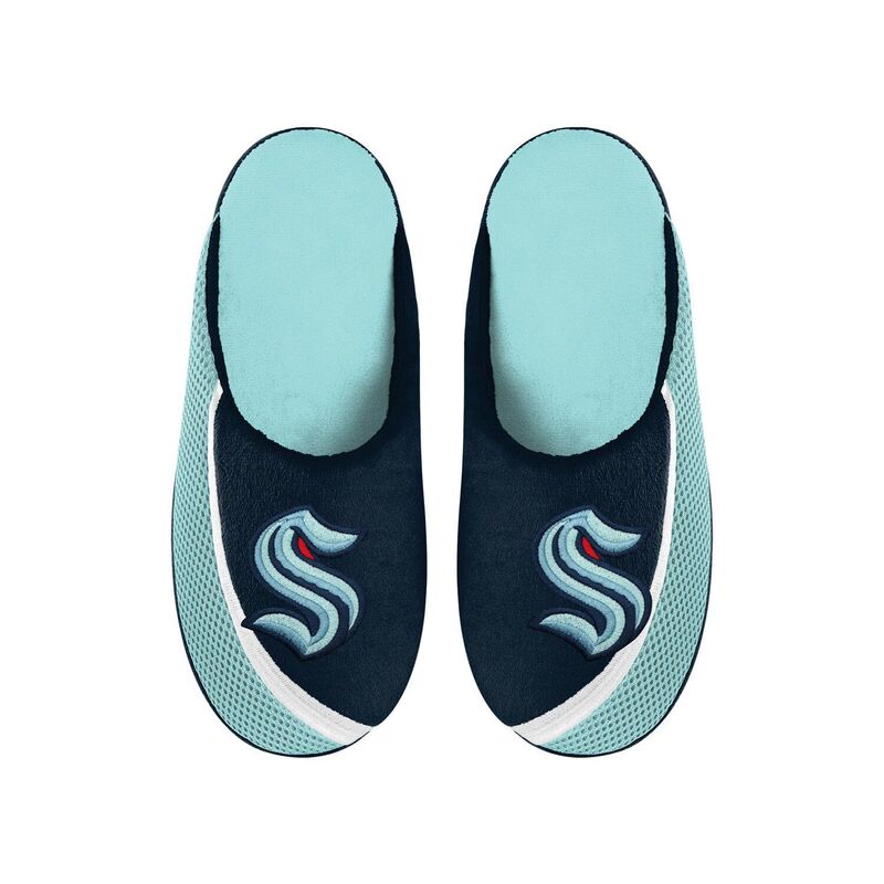 アンブランデッド メンズ シューズ サンダル ロゴ Unbranded Men's FOCO Seattle Kraken Big Logo Color Edge Slippers Krk Light