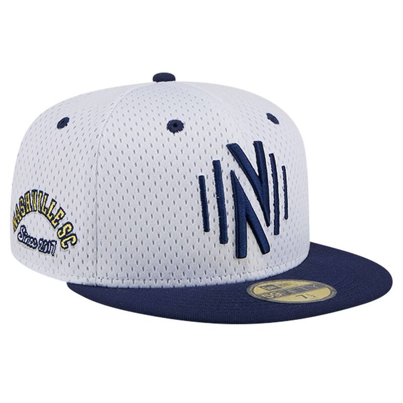 ニュー内鰓 レディース 佩び物 かぶり笠 メッシュ Men\u0027s New Era Gray Nashville SC Throwback Mesh 59FIFTY Fitted Hat Mls White 白いこと