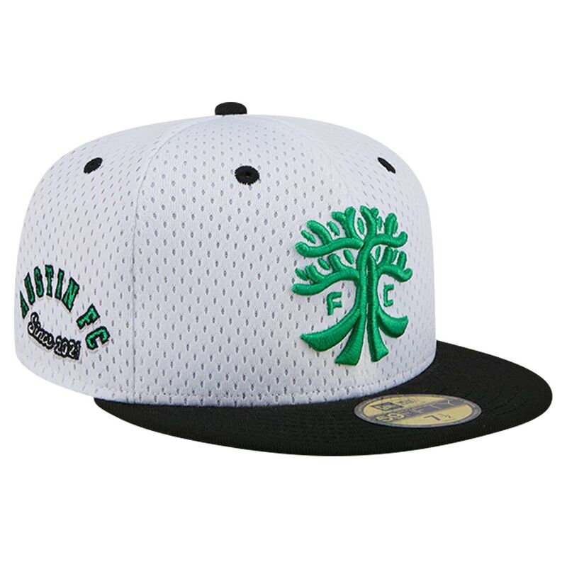 ニュー内鰓 レディース 佩び物 かぶり笠 メッシュ Men\u0027s New Era Gray Austin FC Throwback Mesh 59FIFTY Fitted Hat Afc White 白いこと