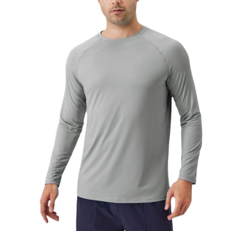 アンナカシ レディース トップス Tシャツ Anna-Kaci Men's Long Sleeve Performance Shirt with Raglan Sleeves and Lightweight Stretch Fabric Gray グレー|ReVida 店