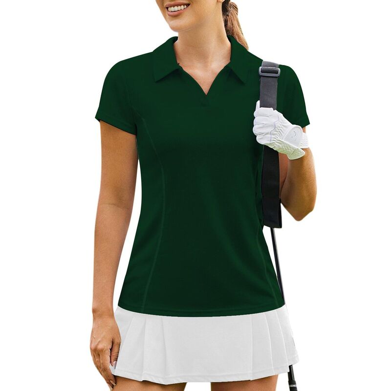 ピンぴかぴか光る レディース トップス プルオーバー PINSPARK Women\u0027short Sleeve Golf Polo Shirt Lightweight Sweat Wicking Tennis Pickleball Top Green 緑であること