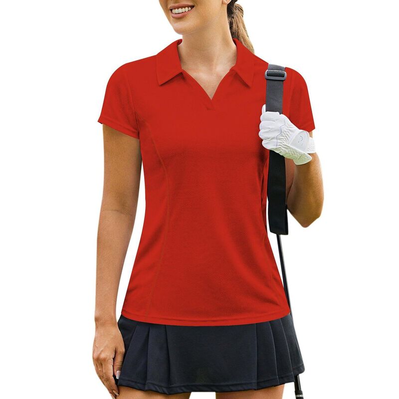 ピンぴかぴか光る レディース トップス プルオーバー PINSPARK Women\u0027short Sleeve Golf Polo Shirt Lightweight Sweat Wicking Tennis Pickleball Top Red 赤いこと