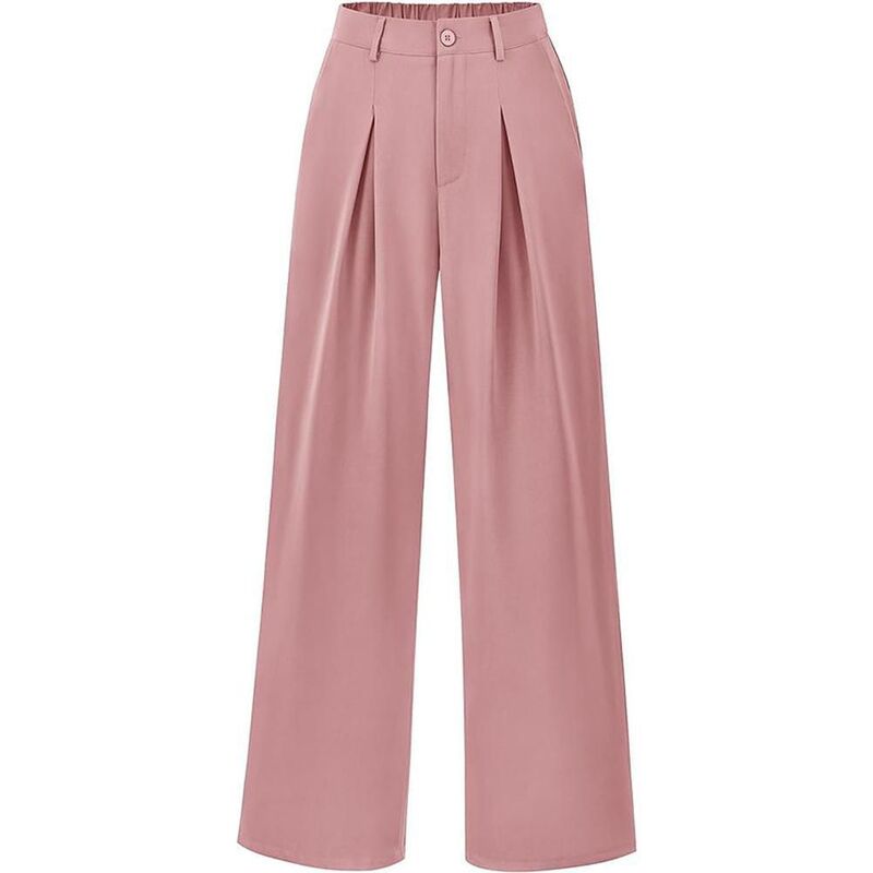 マキシスマーチ レディース ボトムス カジュアルパンツ ワイドレッグ ハイウエスト Maxxis Merch Women's High Waist Casual Wide Leg Trousers Loose Businessuit Pant with Pockets Pink ピンク｜ReVida 店 9,926円