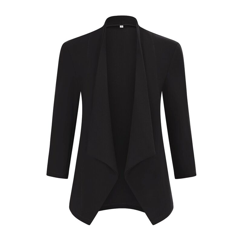 コジョイン レディース アウター ニット・セーター カーディガン ブレザー ジャケット Kojooin Blazer for Women Open Front Cardigan Jacket 3/4 Sleeve Lightweight Work Casual Blazer Black ブラック｜ReVida 店 10,380円