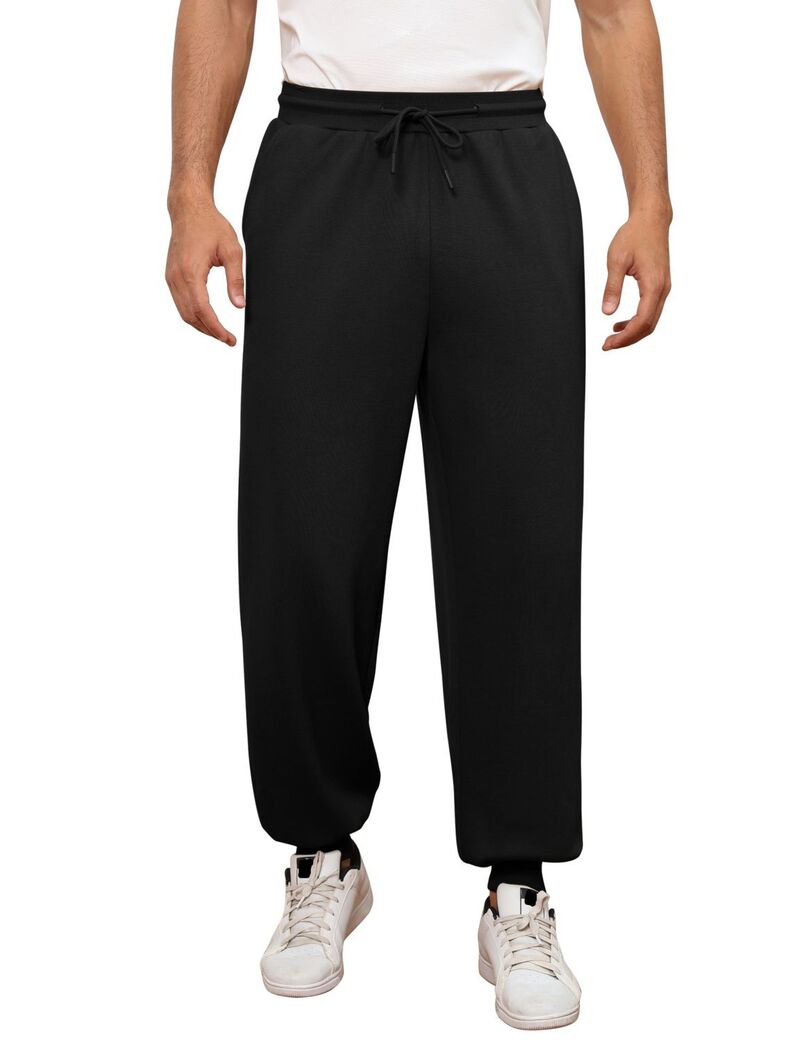 エリートチョイス レディース ボトムス カジュアルパンツ ワイドレッグ スウェットパンツ Elitechoice Men's Wide Leg Sweatpants with Side Pockets Black ブラック|ReVida 店