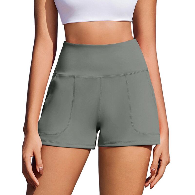 ピンスパーク レディース ボトムス ハーフパンツ・ショーツ ハイウエスト ショートパンツ Pinspark Women's High Waist 2.5" Biker Shorts Tummy Control Workout Yoga Shorts with Pocketsage Gray グレー|ReVida 店