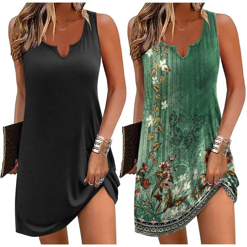 エコアー レディース アンダーお召しもの ナイト爵お召しもの Vのど首 プルオーバー Ekouaer Nightgowns Two Pack Tank Night Gown Sleep Shirt V Neck Soft Night Shirt Ladiesleep Dress Black Floral Green 黒いこと